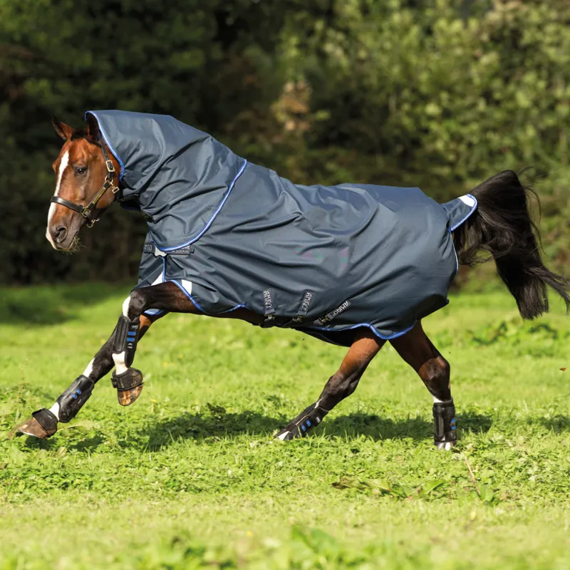 Horseware Amigo Bravo 12 Plus Disc Front Lite Turnout Rug 0g - Navy/Strong Blue/Silver